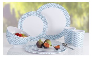 Zestaw obiadowy ZIGZAG 8 części z melaniny do kampera