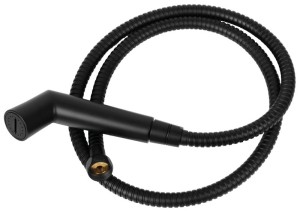 Zestaw prysznicowy MATT BLACK z wężem 1,5 m i uchwytem, sterowanie suwakowe