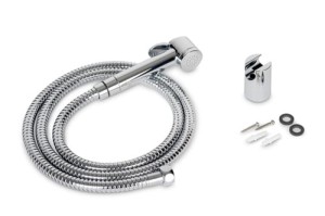 Zestaw prysznicowy CHROM z wężem 1,5 m + uchwyt ścienny, przyłącze 1/2", różne