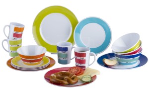 Zestaw obiadowy z Melaniny Set Colour 16 części